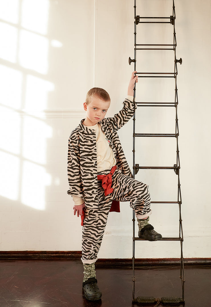 Mushroom Tiger Stripe Corduroy Pants