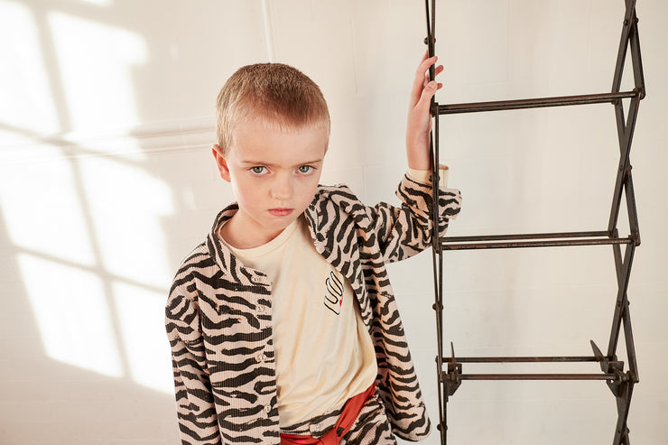 Mushroom Tiger Stripe Corduroy Shirt