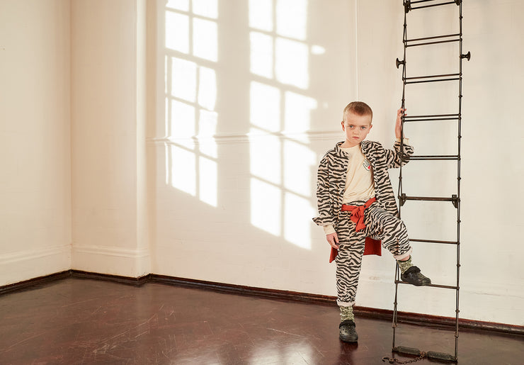 Mushroom Tiger Stripe Corduroy Pants