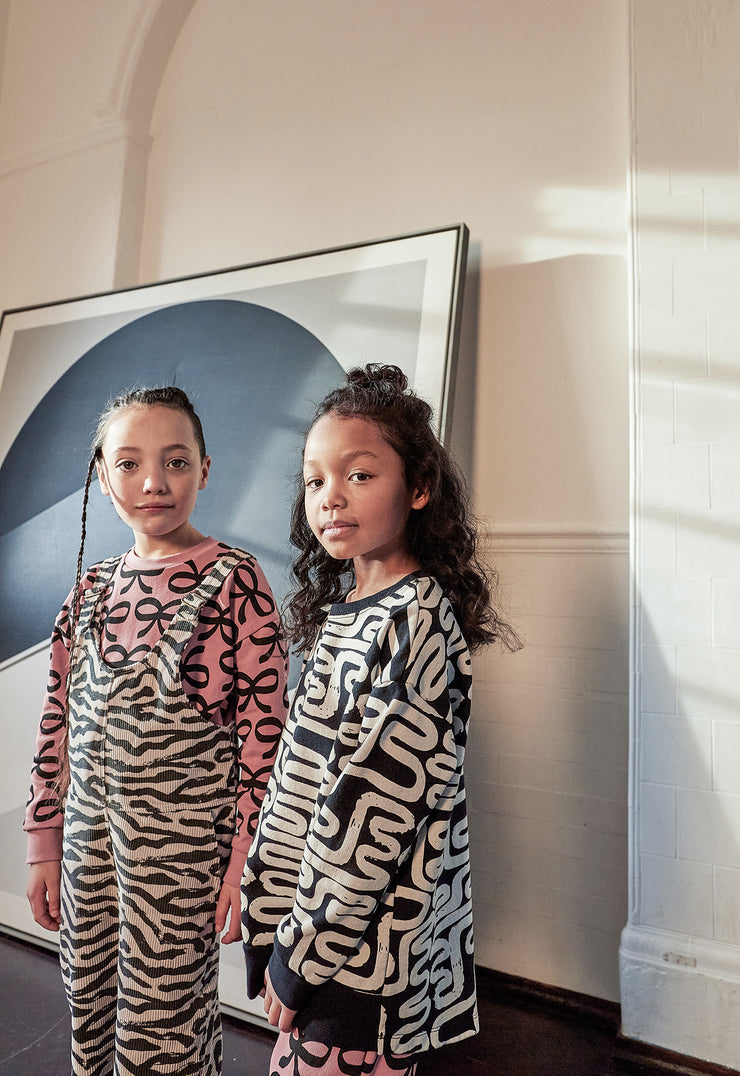 Mushroom Tiger Stripe Corduroy Dungarees