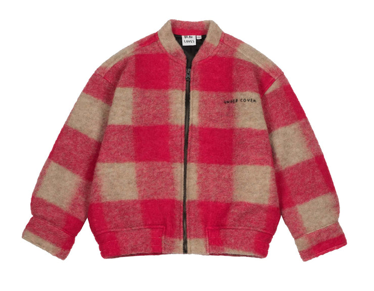 True Red Check Bomber Jacket