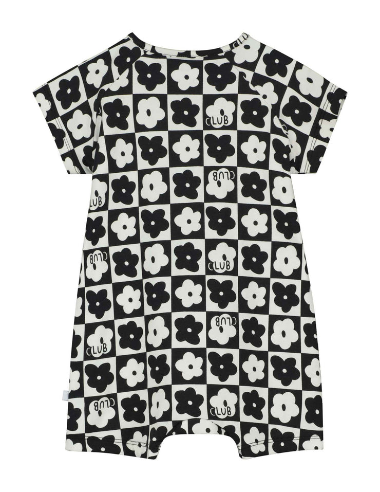 Club Black Short Sleeve Romper