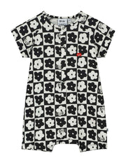 Club Black Short Sleeve Romper