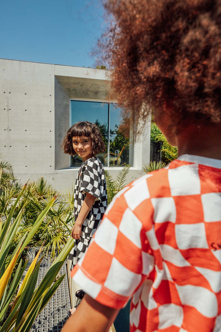 Red Orange Check T-shirt