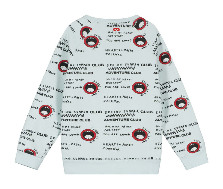 Washed Blue Shout It Out Raglan Sweater