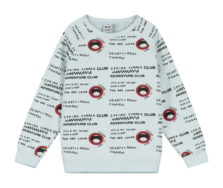 Washed Blue Shout It Out Raglan Sweater
