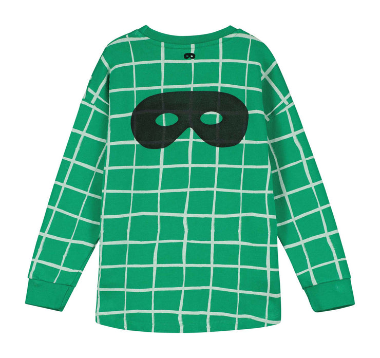 Kelly Green Grid Relaxed Sweater