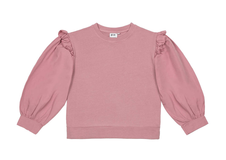 Glitter Pink Ruffled Sweater