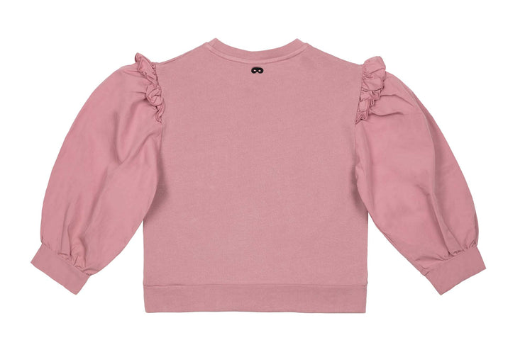 Glitter Pink Ruffled Sweater