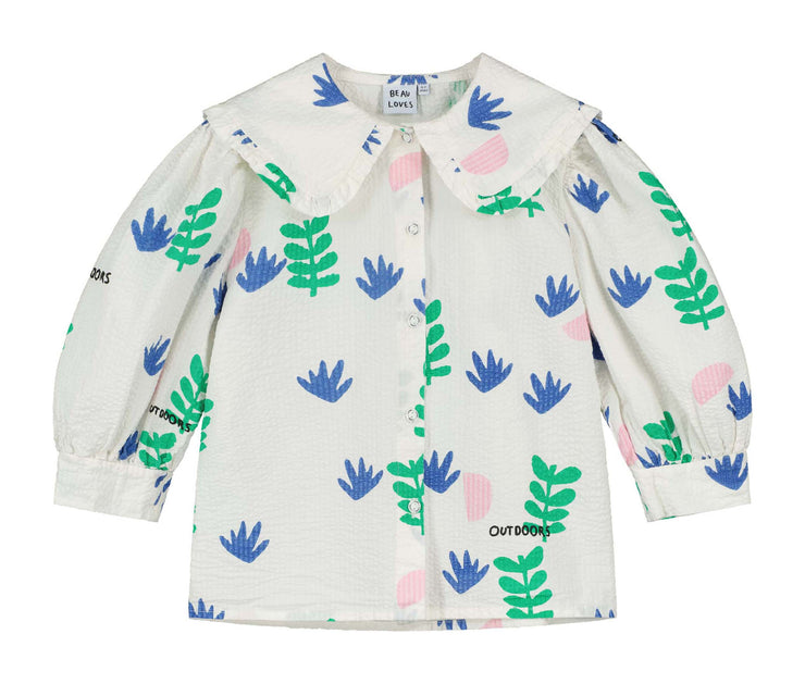 Natural Home Grown Petal Collar Shirt