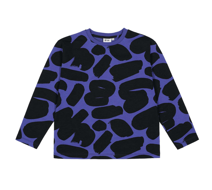 True Blue Brushstrokes Long Sleeve T-Shirt