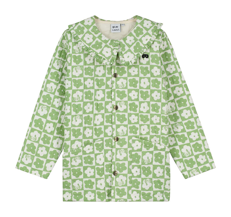 Club Olive Green Martha Collar Quilted Jacket