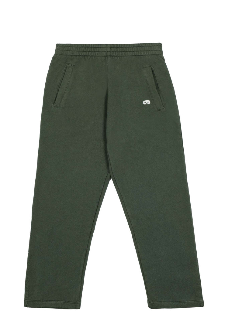 Washed Green Split Leg Straight Sweatpants