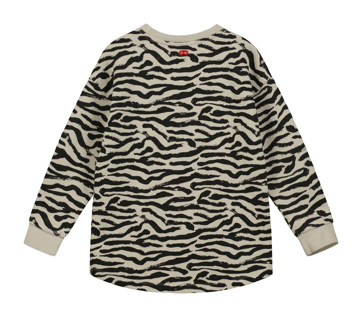 Mushroom Tiger Stripe Relaxed Fit Sweater