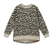 Mushroom Tiger Stripe Relaxed Fit Sweater