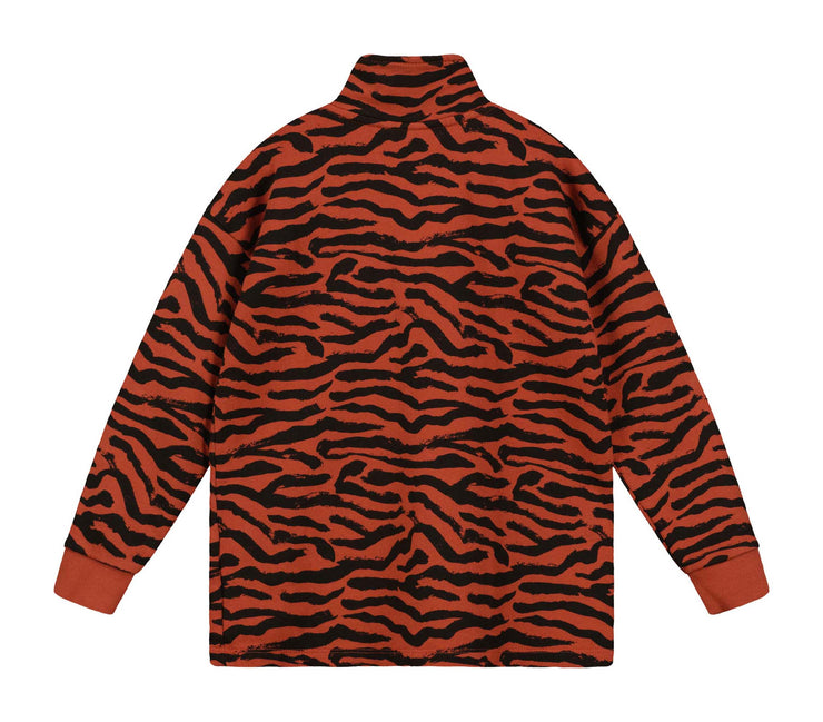Chilli Oil Tiger Stripe Half Zipped Sweater
