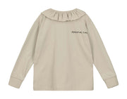Mushroom Shape Face Frill Collar Long Sleeve T-shirt