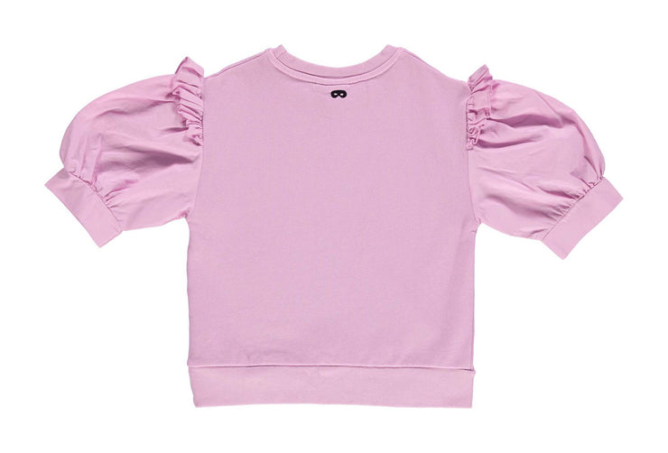 Pink Frill Short Sleeve Sweater