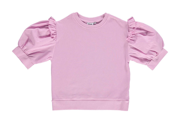 Pink Frill Short Sleeve Sweater
