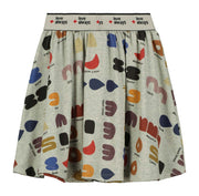 Grey Marl 'What Do You See?' Circle Skirt