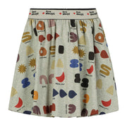 Grey Marl 'What Do You See?' Circle Skirt