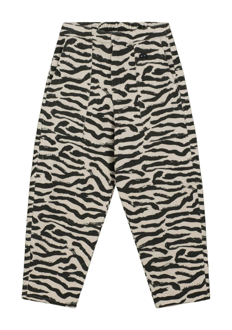 Mushroom Tiger Stripe Corduroy Pants