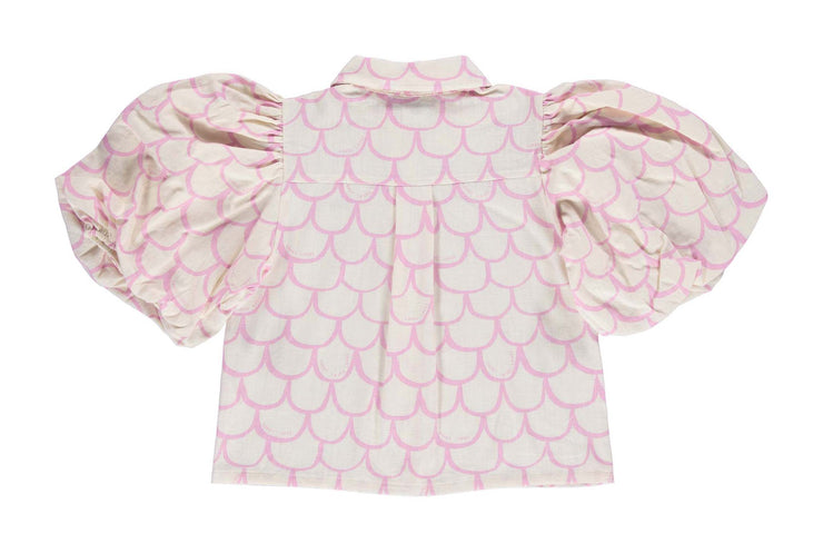 Pink Lavender Scales Pleated Blouse