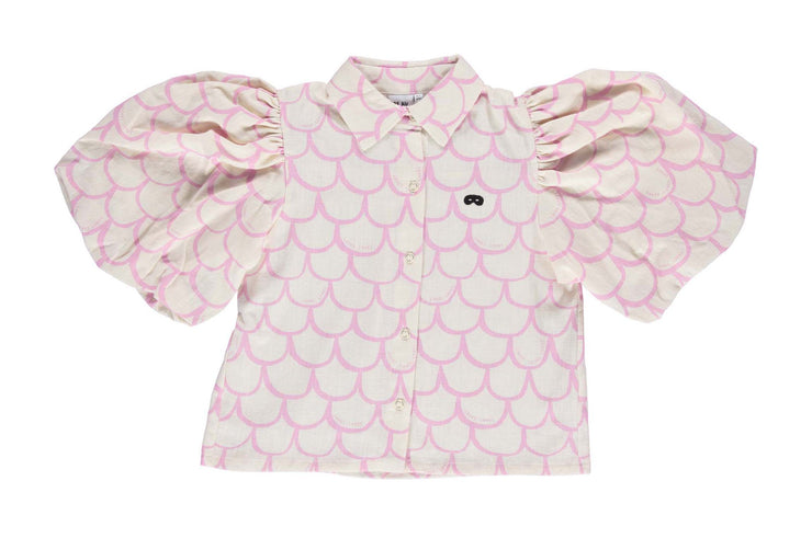 Pink Lavender Scales Pleated Blouse