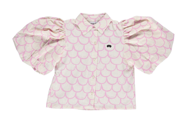 Pink Lavender Scales Pleated Blouse