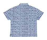 Blue Alphabet Loose Fit Collar Shirt