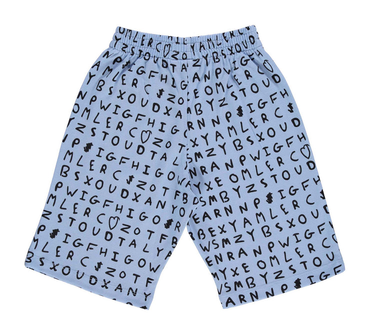 Blue Alphabet Shorts