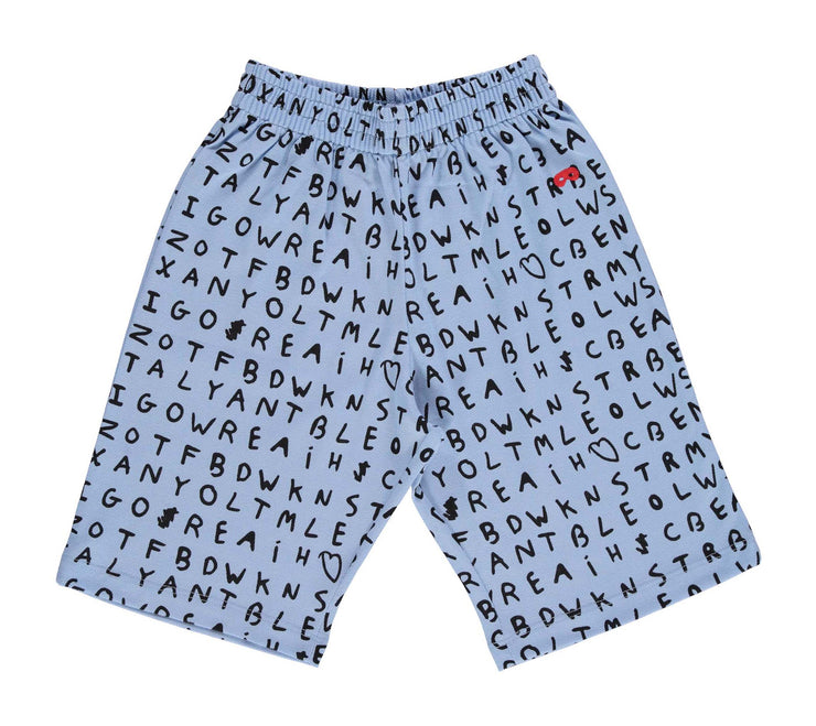 Blue Alphabet Shorts