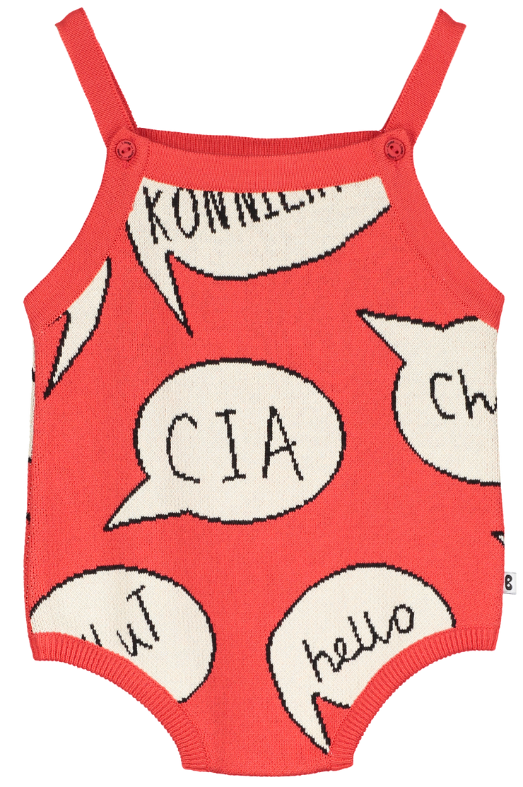 Ecru Tomato Speech Bubble Romper
