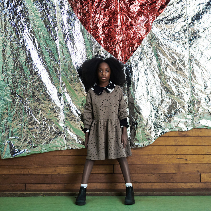 Washed Brown Wish Upon A Star Raglan Sleeve Dress