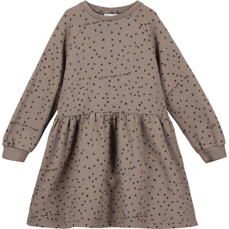Washed Brown Wish Upon A Star Raglan Sleeve Dress