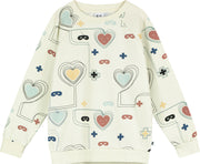 Natural Hearts + Masks Lines Raglan Sweater