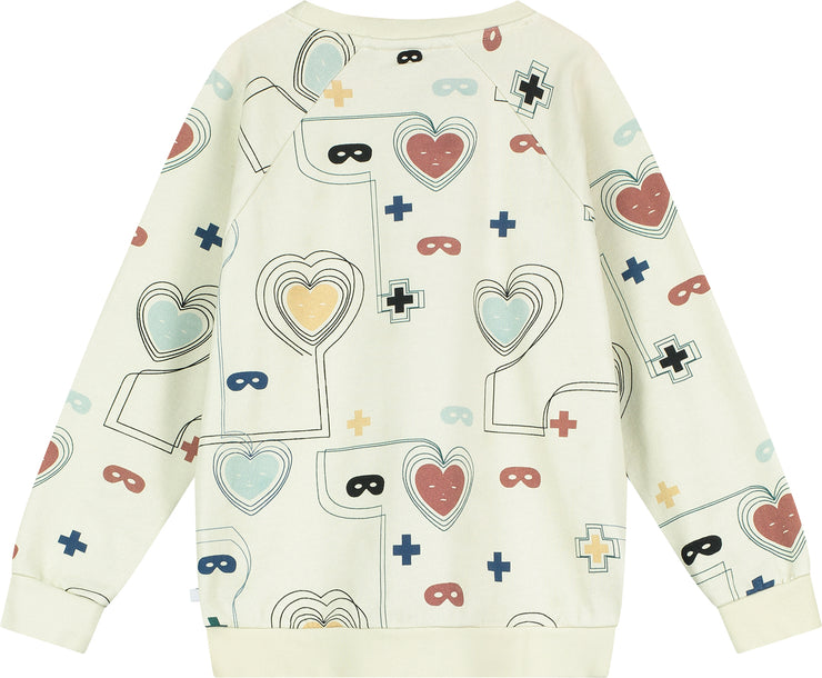 Natural Hearts + Masks Lines Raglan Sweater