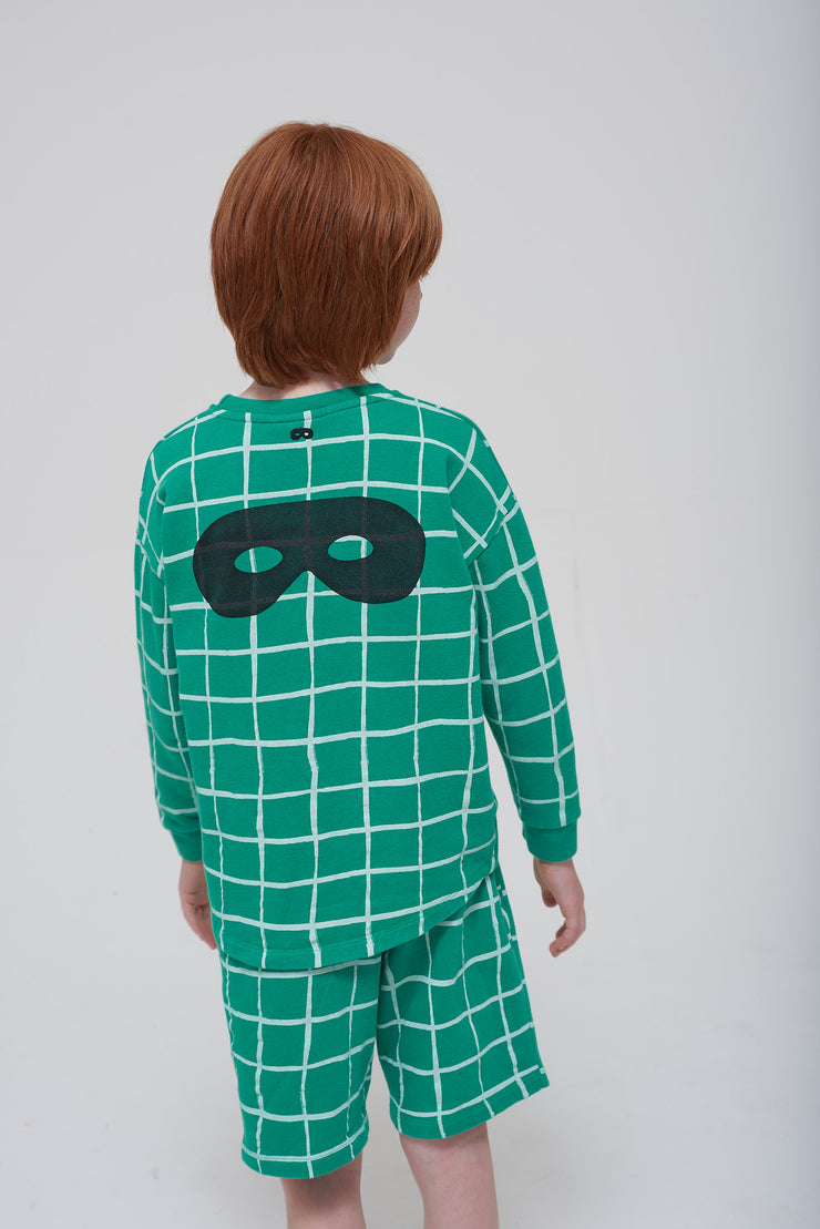 Kelly Green Grid Relaxed Sweater