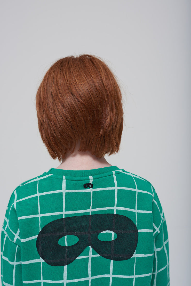 Kelly Green Grid Relaxed Sweater
