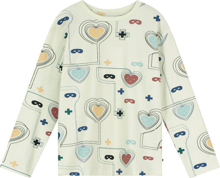 Natural Hearts + Masks Lines Long Sleeve T-shirt