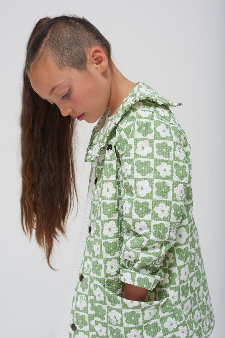 Club Olive Green Martha Collar Quilted Jacket