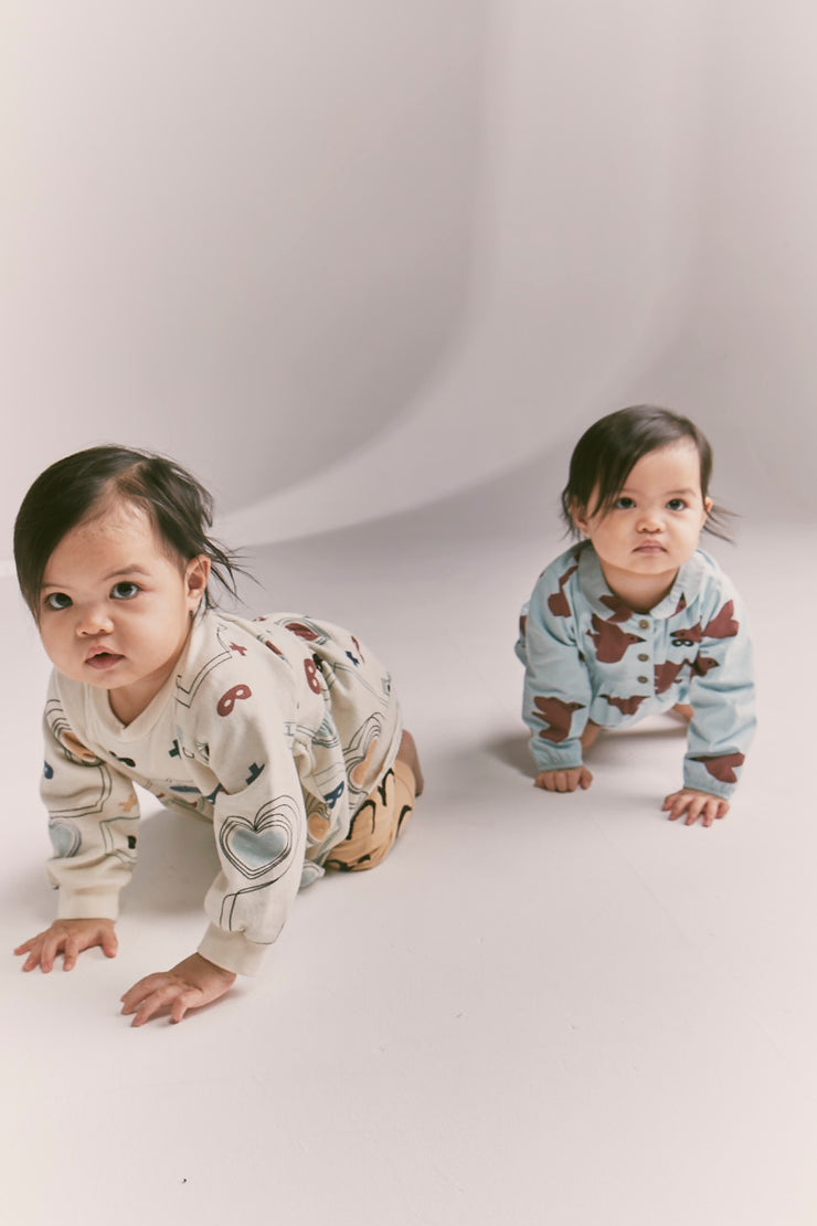 Natural Hearts + Masks Lines Baby Dress