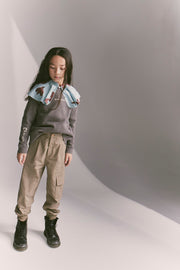 Dark Gull Grey 'Dear World' Relaxed Fit Sweater