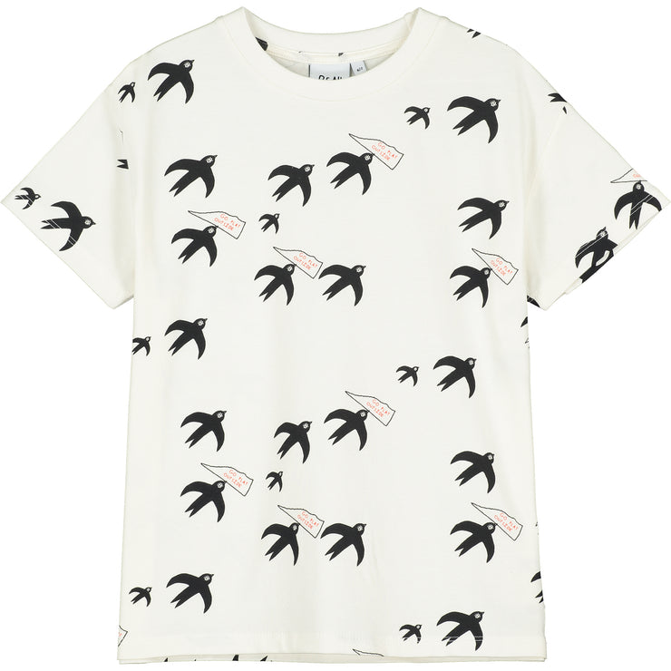 Natural Birds Print T-Shirt