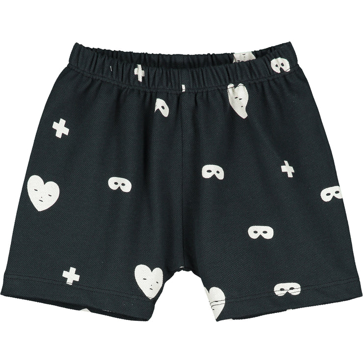 Black Hearts + Masks Baby Shorts