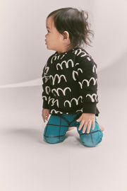 Black Scribble Long Sleeve Baby Sweater
