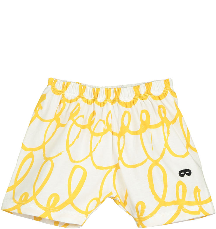 Vanilla/Yellow Loop AOP Baby Shorts