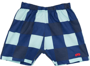 Navy And Pale Green Gingham Baby Shorts