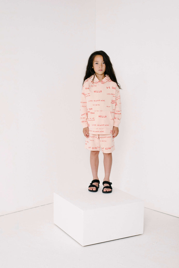 Apricot Journal Text Print Shorts