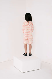 Apricot Journal Text Print Hoodie Sweater